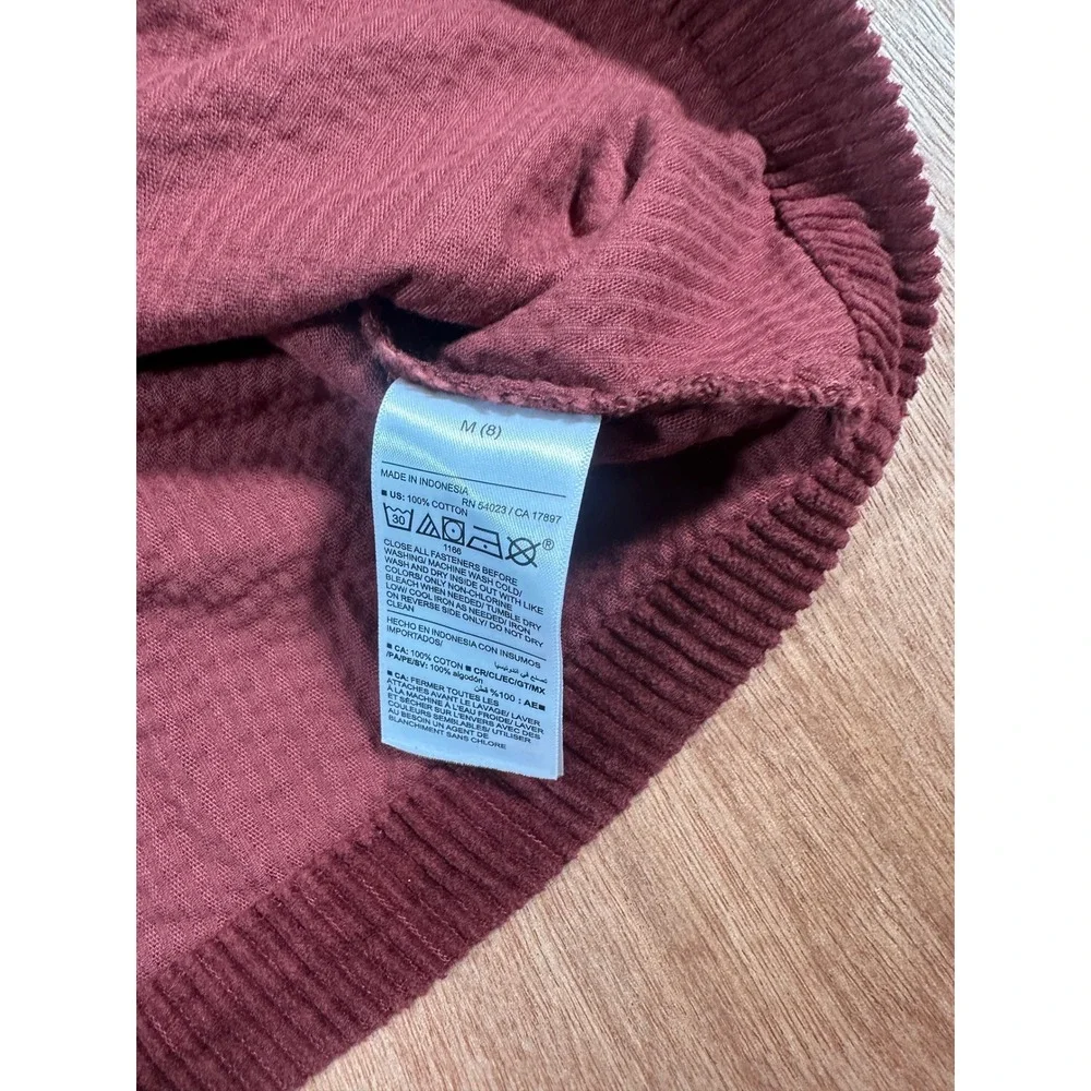 Old Navy Corduroy Jumper Girls Size M 8 Burgundy Button Front Pocket Dress NEW